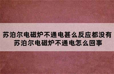 苏泊尔电磁炉不通电甚么反应都没有 苏泊尔电磁炉不通电怎么回事